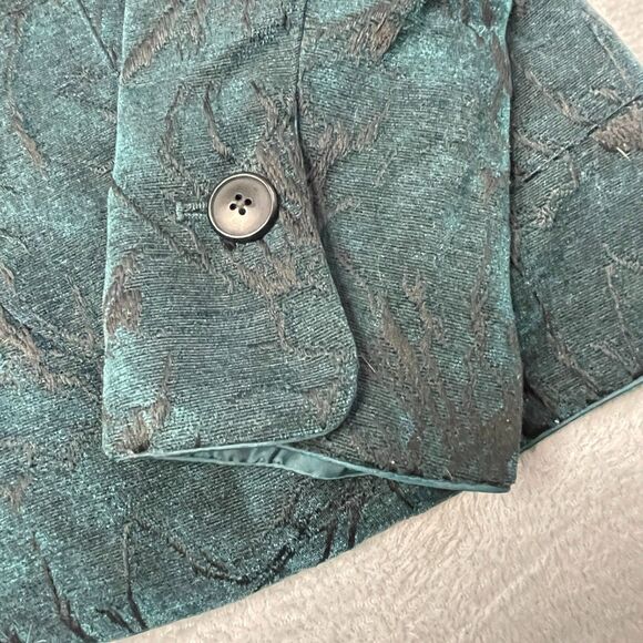 Coldwater Creek Tapestry Plus Size 1X Teal and Black Jacquard Corpcore Classic - Picture 6 of 14